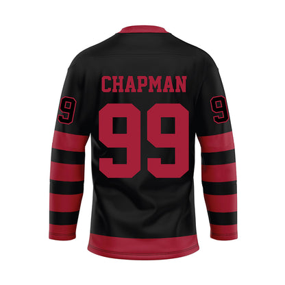 Alabama - NCAA Football : Josh Chapman - Black Hockey Jersey-1