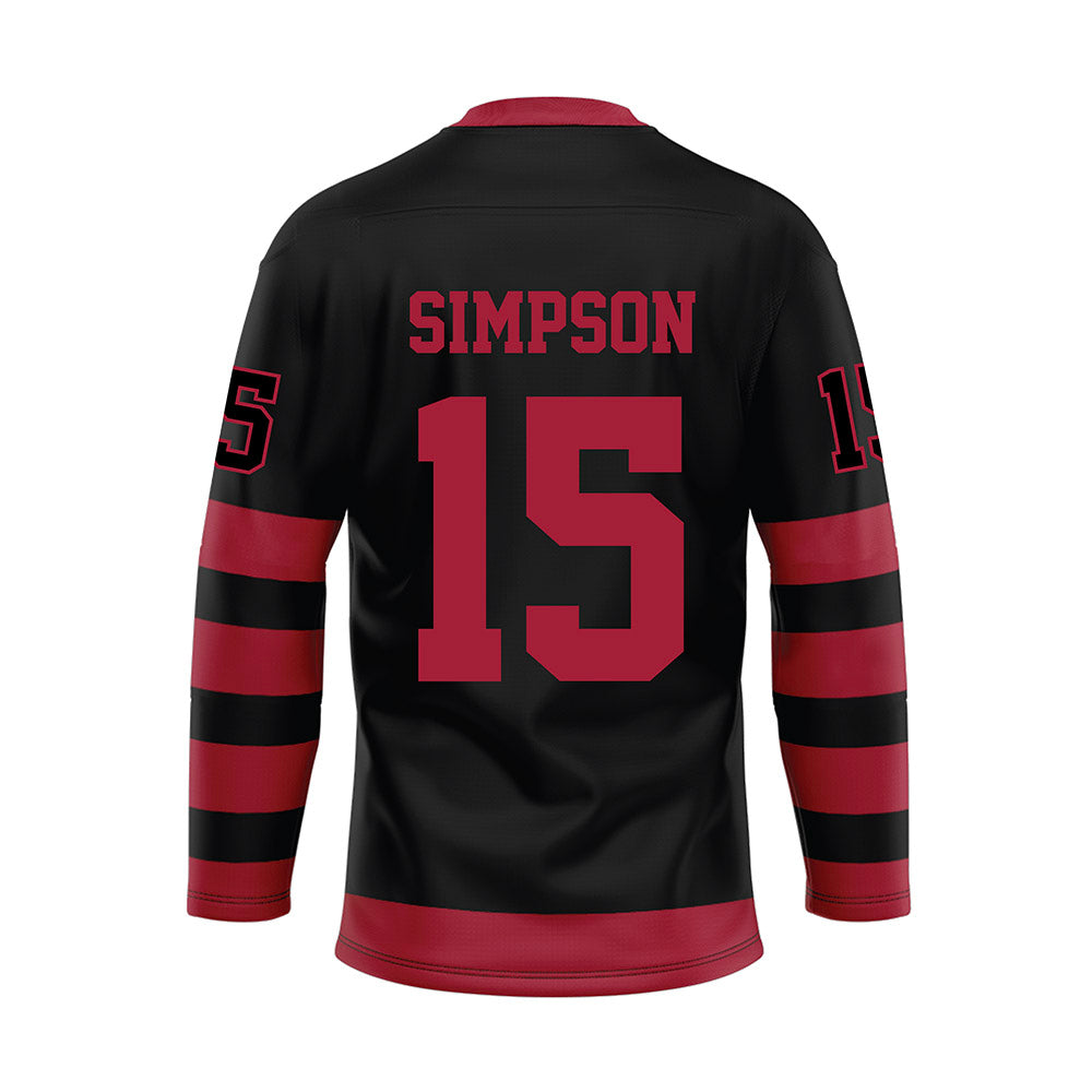 Alabama - NCAA Football : Ty Simpson - Black Hockey Jersey