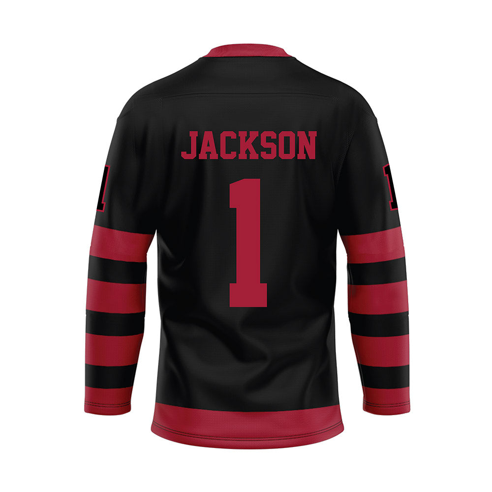 Alabama - NCAA Football : Domani Jackson - Black Hockey Jersey