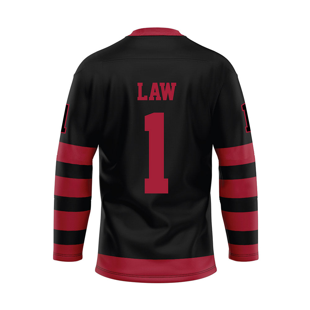 Alabama - NCAA Football : Kendrick Law - Black Hockey Jersey