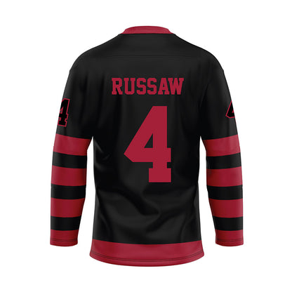 Alabama - NCAA Football : Qua Russaw - Black Hockey Jersey