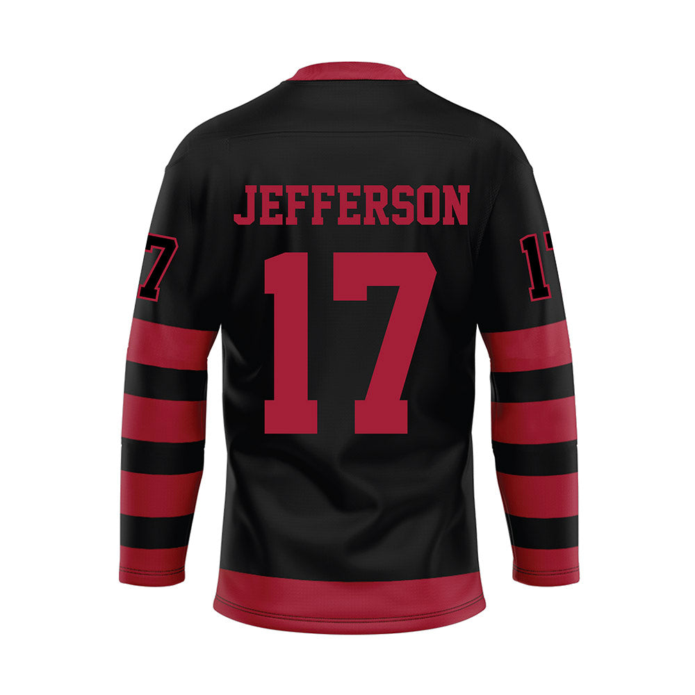 Alabama - NCAA Football : Amari Jefferson - Black Hockey Jersey