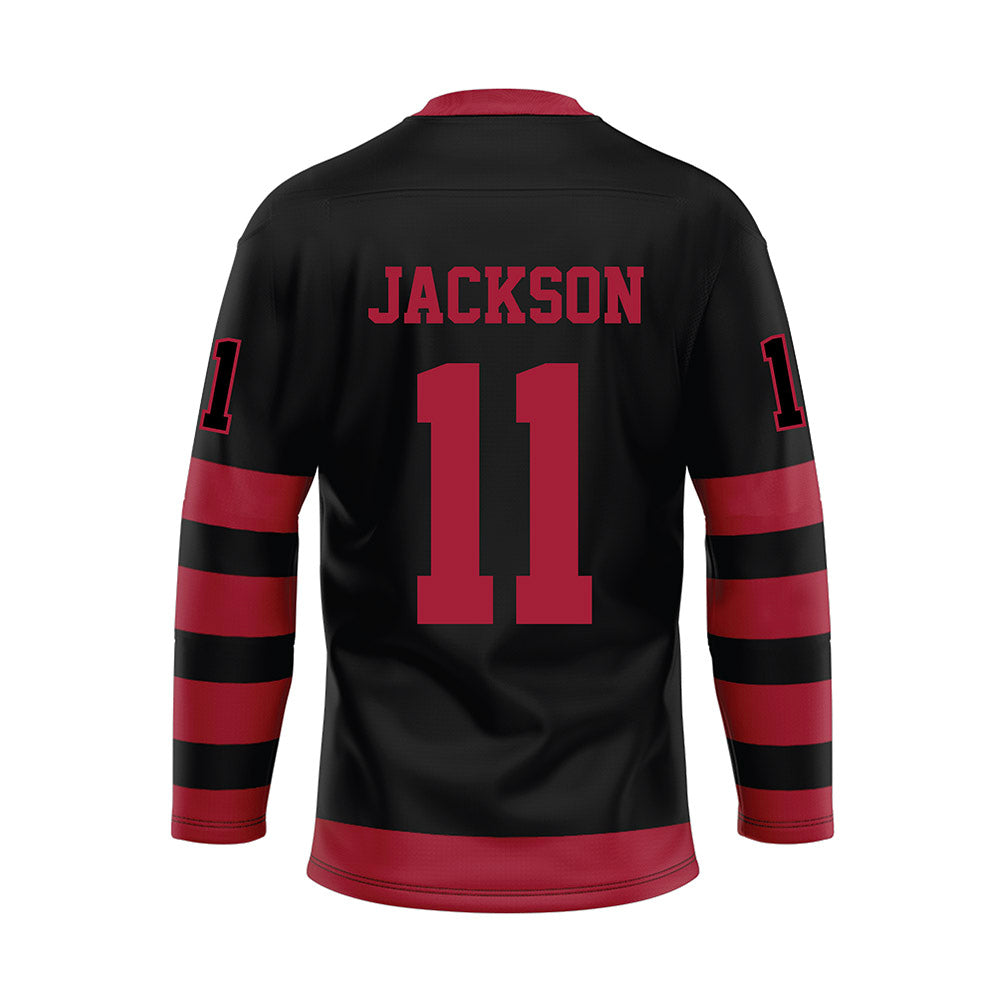 Alabama - NCAA Football : Ian Jackson - Black Hockey Jersey-1