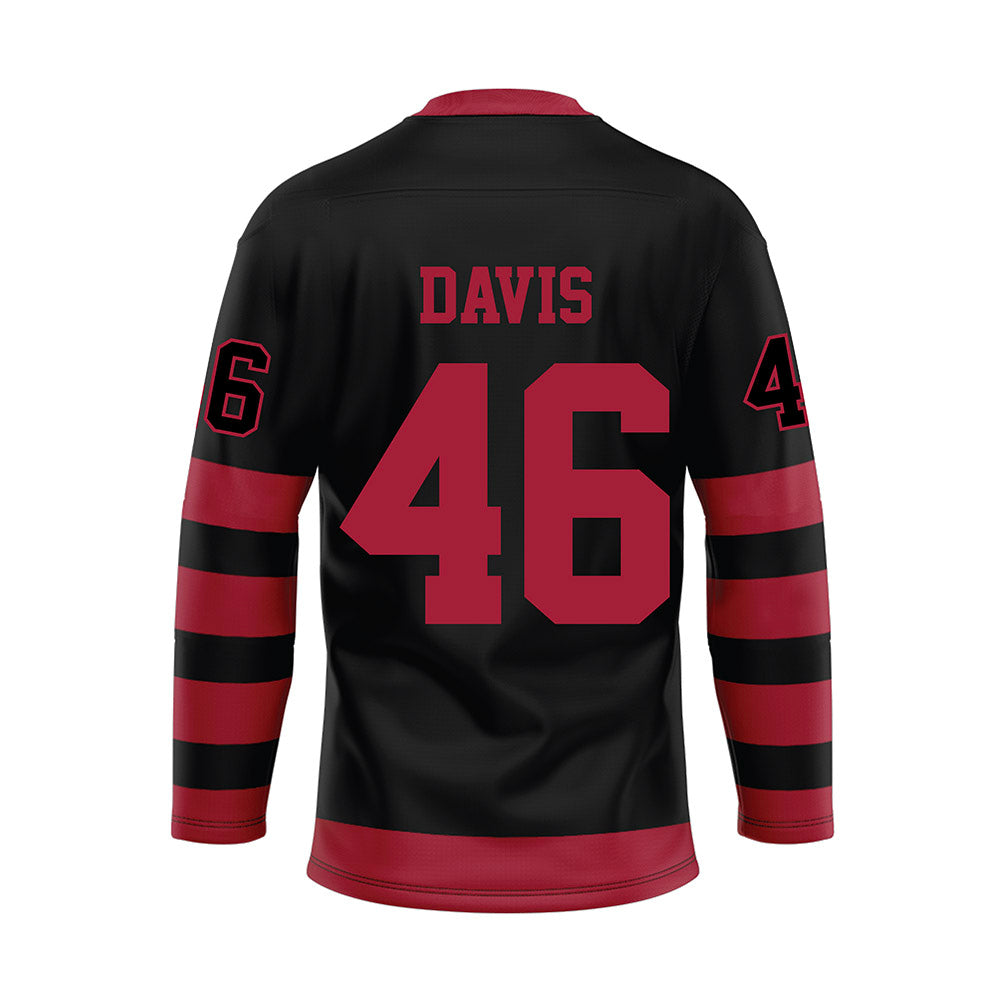 Alabama - NCAA Football : Chase Davis - Black Hockey Jersey