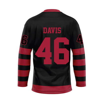 Alabama - NCAA Football : Chase Davis - Black Hockey Jersey