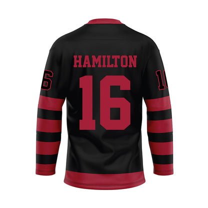 Alabama - NCAA Football : Jaren Hamilton - Black Hockey Jersey