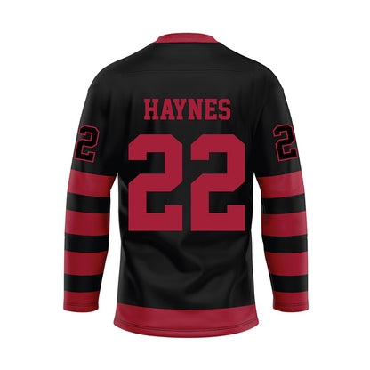 Alabama - NCAA Football : Justice Haynes - Black Hockey Jersey