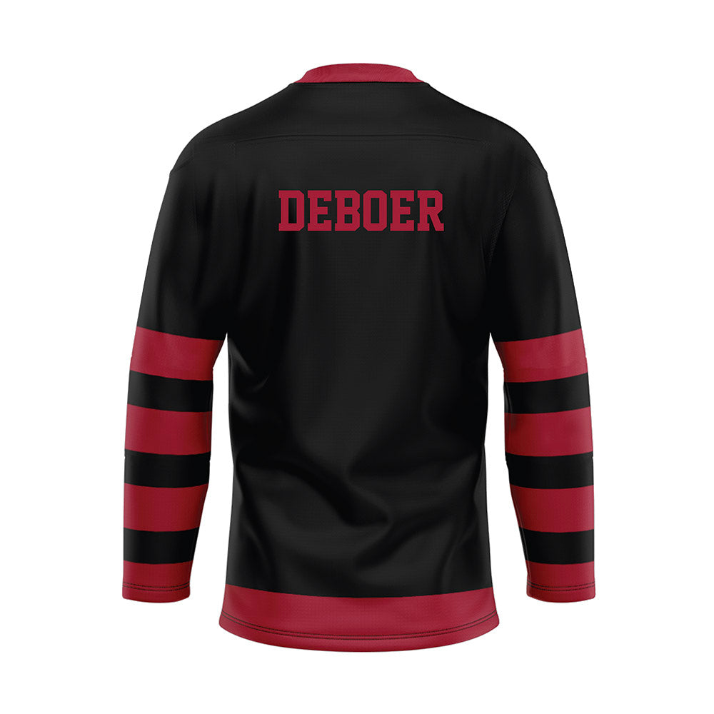 Alabama - NCAA Football : Kalen DeBoer - Black Hockey Jersey