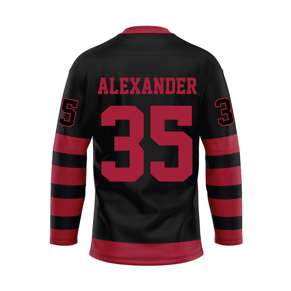 Alabama - NCAA Football : Jeremiah Alexander - Black Hockey Jersey