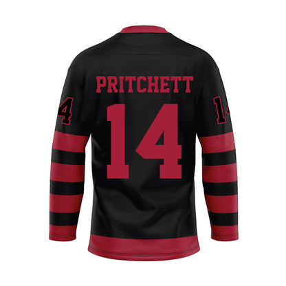 Alabama - NCAA Football : Marshall Pritchett - Black Hockey Jersey-1