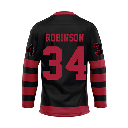 Alabama - NCAA Football : Que Robinson - Black Hockey Jersey