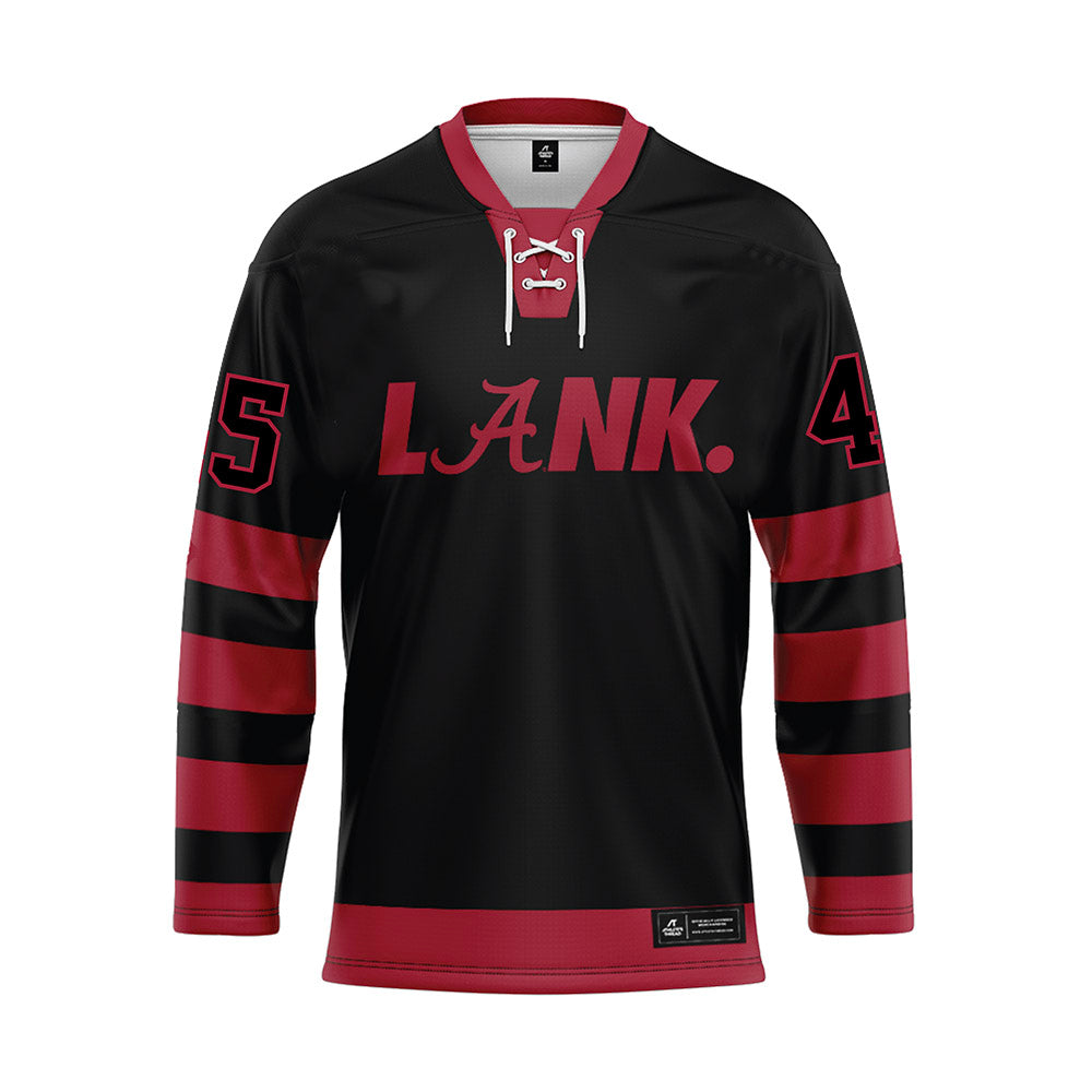 Alabama - NCAA Football : David Bird - Black Hockey Jersey-0