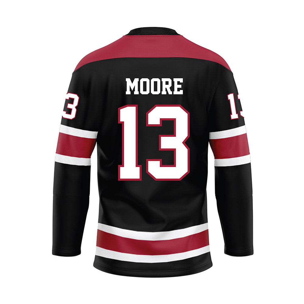 Alabama - NCAA Football : Malachi Moore - Black Hockey Jersey