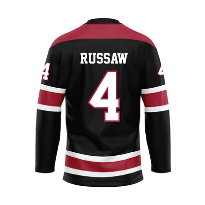 Alabama - NCAA Football : Qua Russaw - Black Hockey Jersey