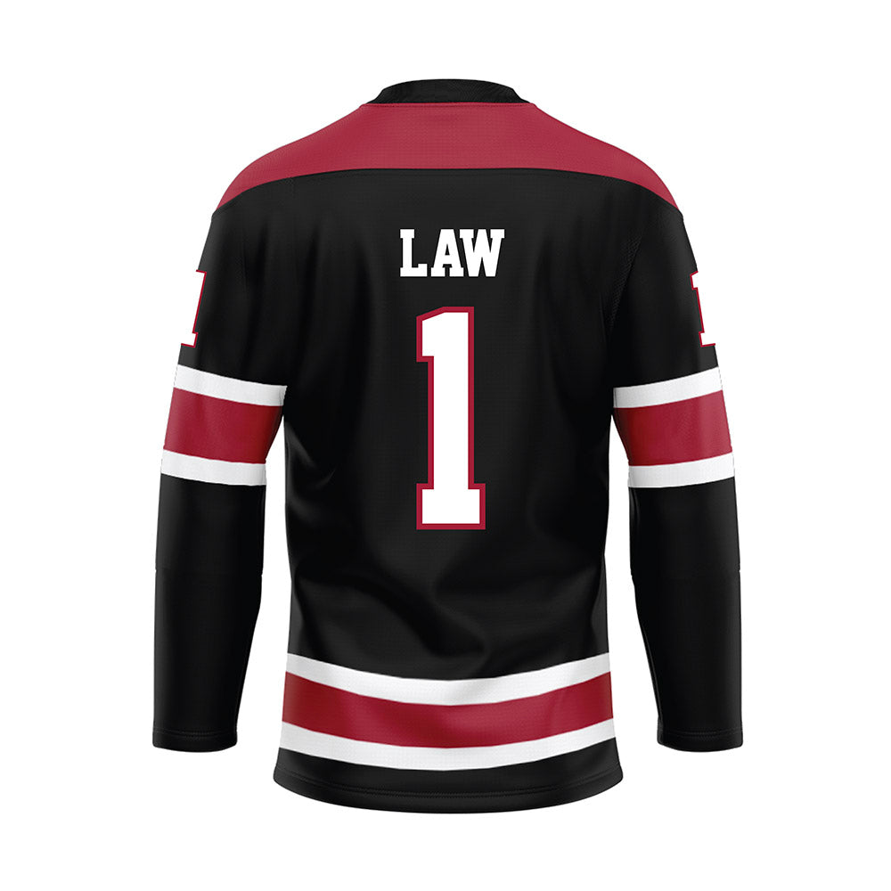 Alabama - NCAA Football : Kendrick Law - Black Hockey Jersey