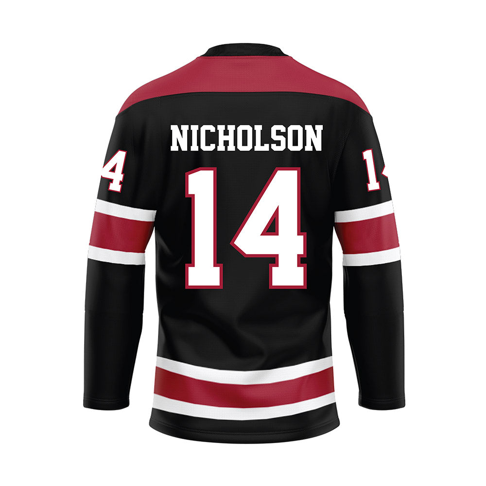 Alabama - NCAA Football : Graham Nicholson - Black Hockey Jersey