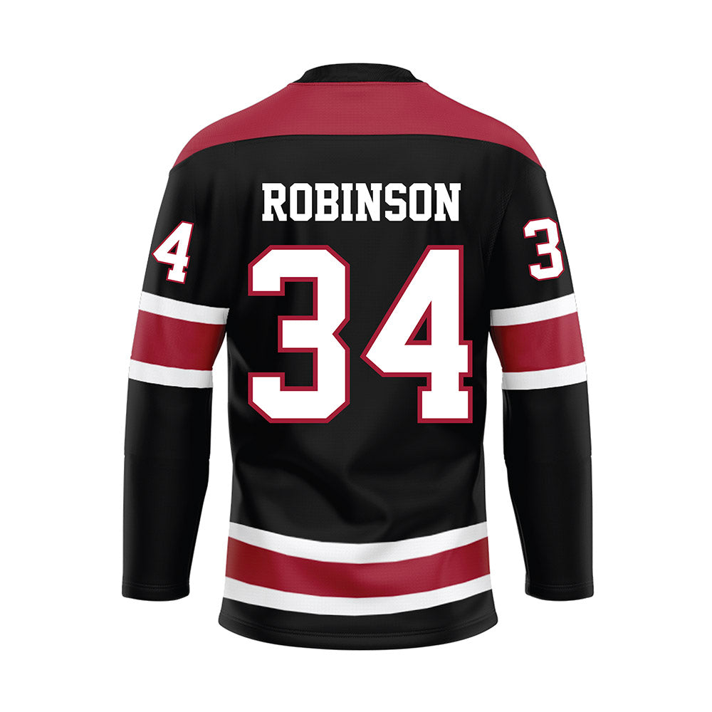 Alabama - NCAA Football : Que Robinson - Black Hockey Jersey