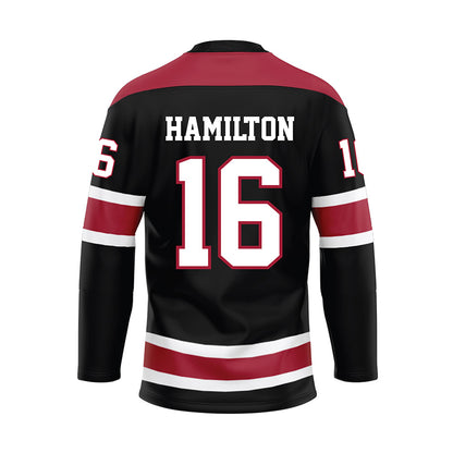 Alabama - NCAA Football : Jaren Hamilton - Black Hockey Jersey