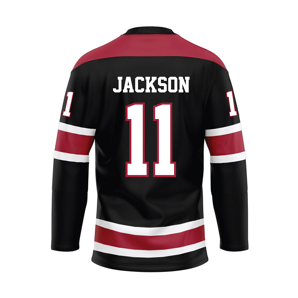 Alabama - NCAA Football : Ian Jackson - Black Hockey Jersey-1