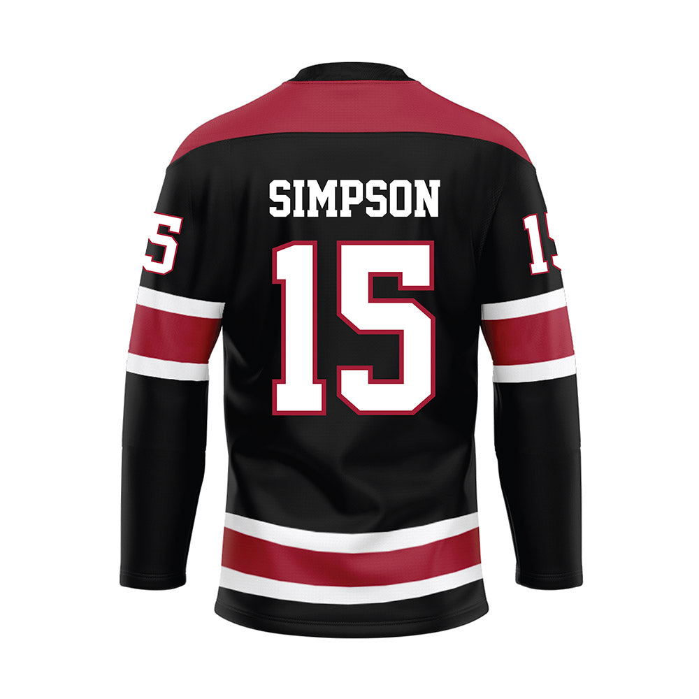 Alabama - NCAA Football : Ty Simpson - Black Hockey Jersey