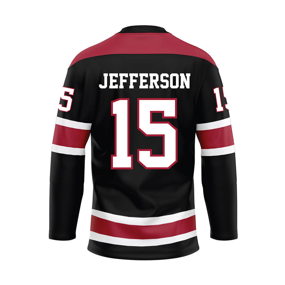 Alabama - NCAA Football : Justin Jefferson - Black Hockey Jersey