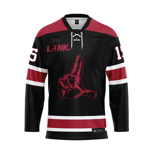 Alabama - NCAA Football : Justin Jefferson - Black Hockey Jersey