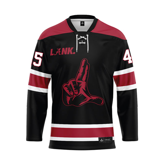 Alabama - NCAA Football : David Bird - Black Hockey Jersey-0
