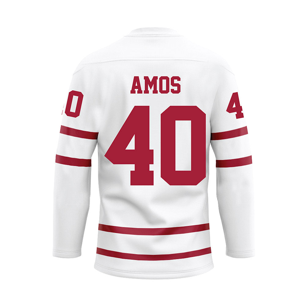 Alabama - Football Alumni : Giles Amos - White Hockey Jersey