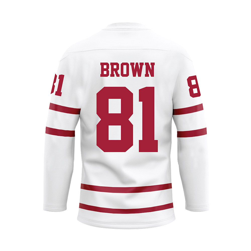 Alabama - Football Alumni : Keith Brown - White Hockey Jersey