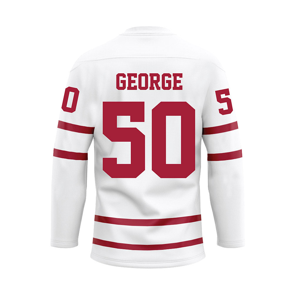 Alabama - NCAA Baseball : Pierce George - White Hockey Jersey