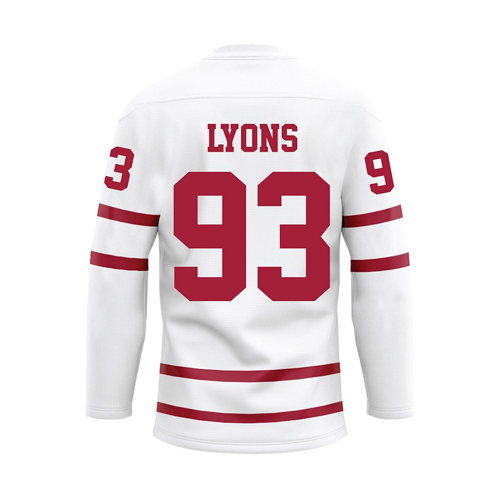 Alabama - Football Alumni : Marty Lyons - White Hockey Jersey