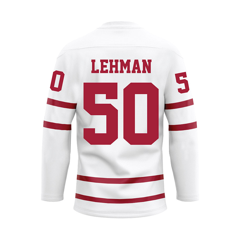 Alabama - NCAA Baseball : Connor Lehman - White Hockey Jersey-1