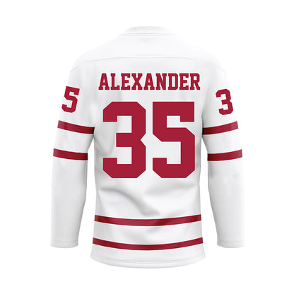 Alabama - NCAA Football : Jeremiah Alexander - White Hockey Jersey