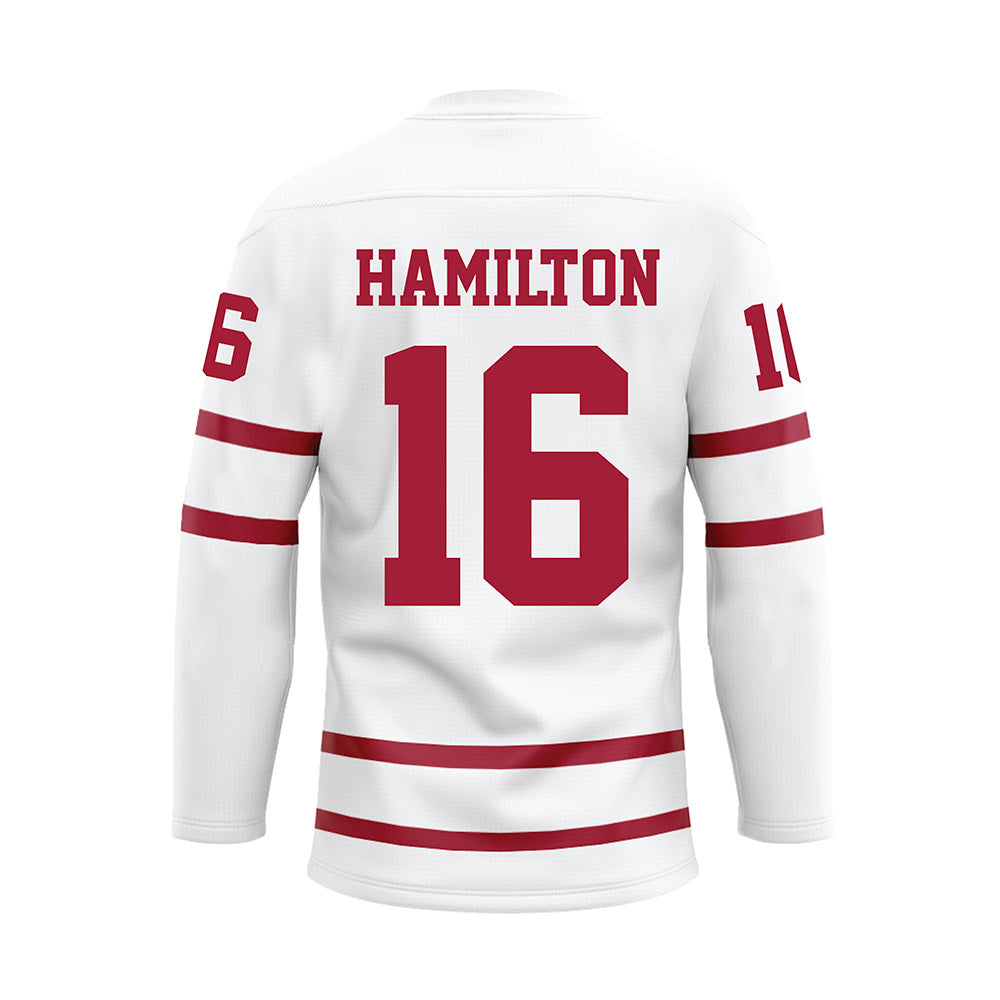 Alabama - NCAA Football : Jaren Hamilton - White Hockey Jersey