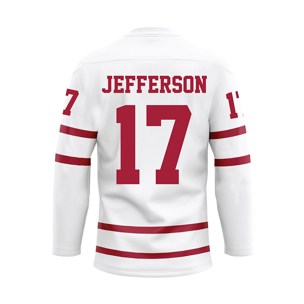 Alabama - NCAA Football : Amari Jefferson - White Hockey Jersey