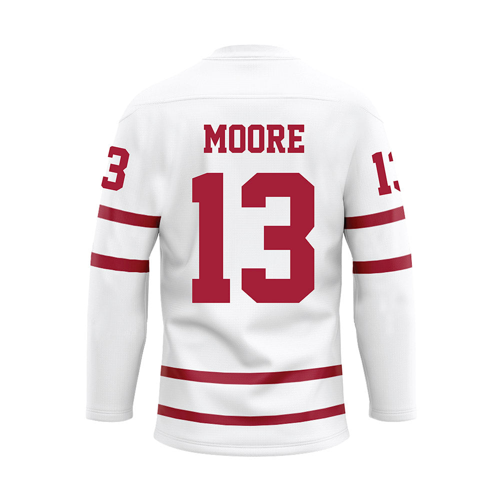 Alabama - NCAA Football : Malachi Moore - White Hockey Jersey