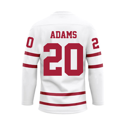 Alabama - NCAA Baseball : Zane Adams - White Hockey Jersey