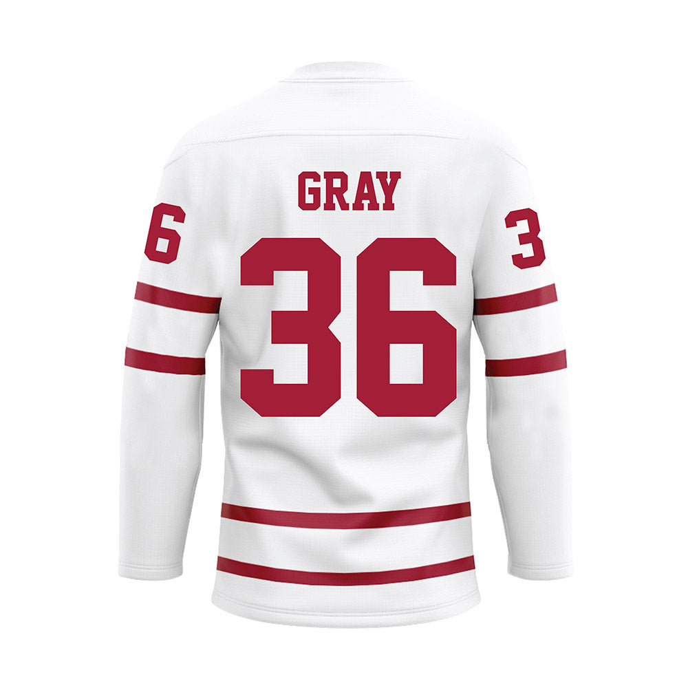 Alabama - Football Alumni : Eric Gray - White Hockey Jersey