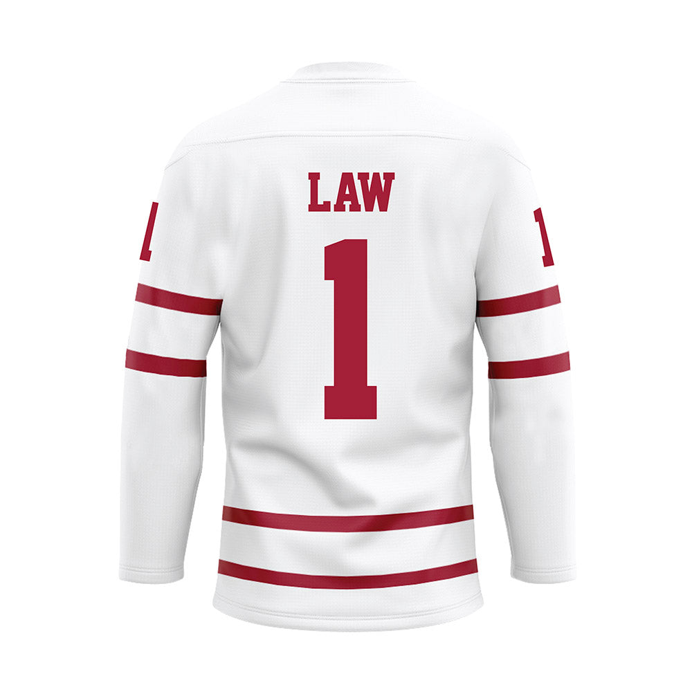 Alabama - NCAA Football : Kendrick Law - White Hockey Jersey