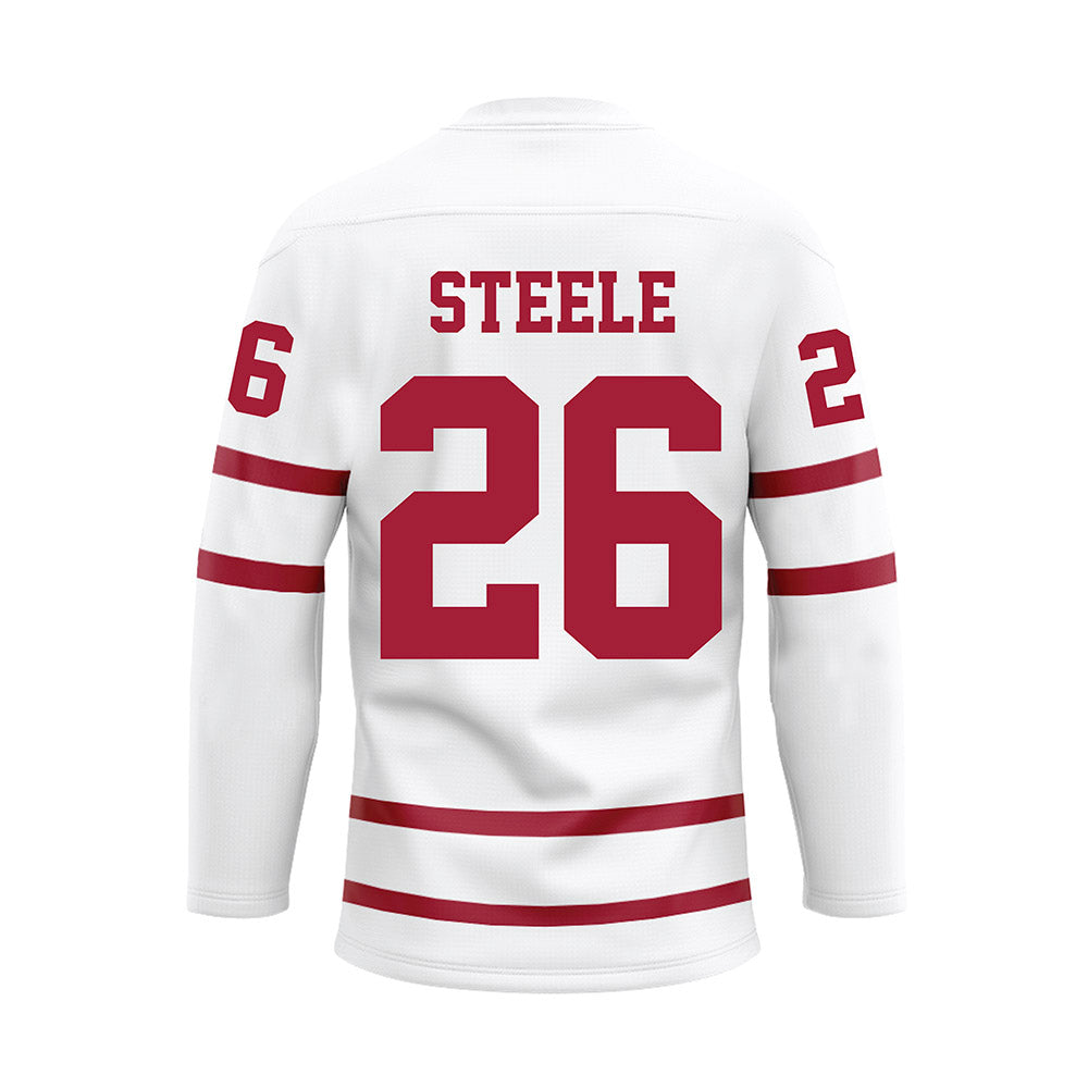 Alabama - NCAA Baseball : Peyton Steele - White Hockey Jersey-1