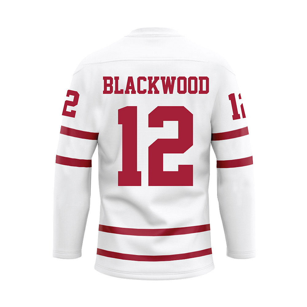 Alabama - NCAA Baseball : JT Blackwood - White Hockey Jersey-1