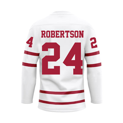 Alabama - NCAA Baseball : Tate Robertson - White Hockey Jersey