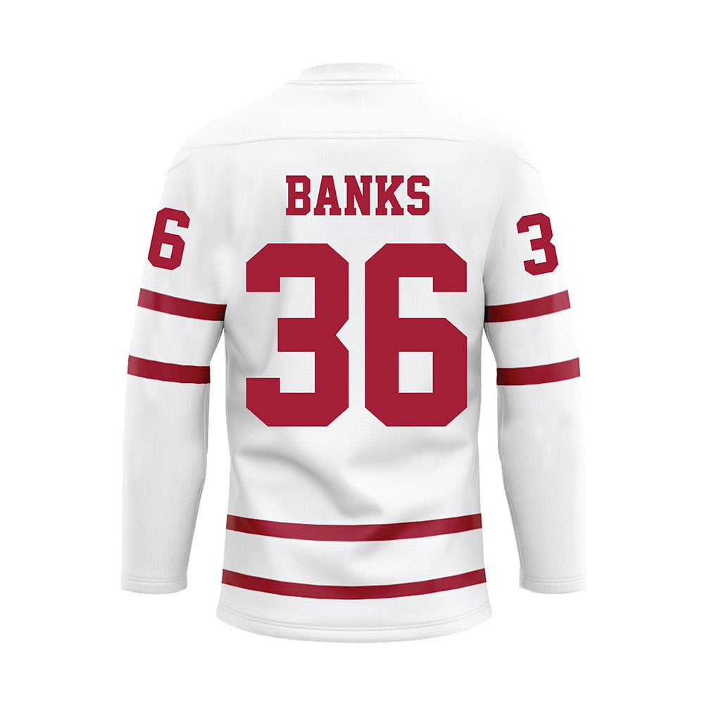 Alabama - NCAA Baseball : Hagan Banks - White Hockey Jersey