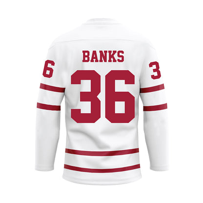 Alabama - NCAA Baseball : Hagan Banks - White Hockey Jersey