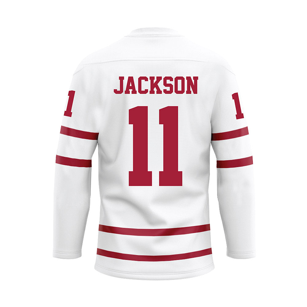 Alabama - NCAA Football : Ian Jackson - White Hockey Jersey-1