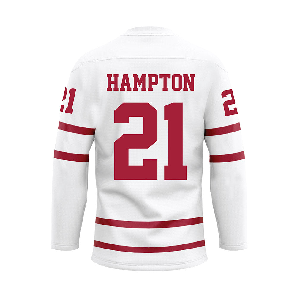 Alabama - NCAA Football : Bubba Hampton - White Hockey Jersey