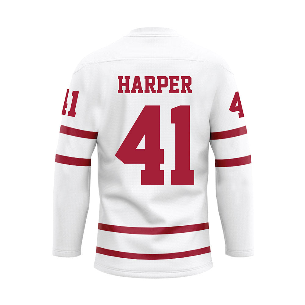 Alabama - Football Alumni : Roman Harper - White Hockey Jersey-1