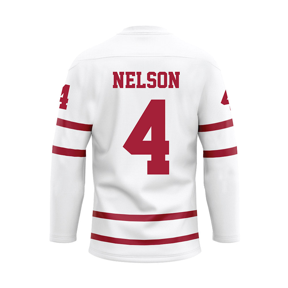 Alabama - NCAA Men's Basketball : Grant Nelson - White Hockey Jersey-1