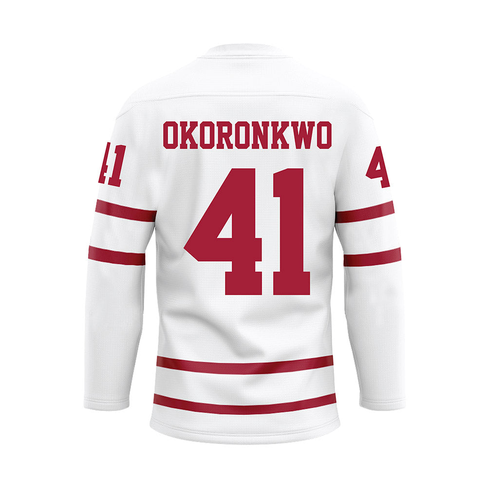 Alabama - NCAA Football : Justin Okoronkwo - White Hockey Jersey