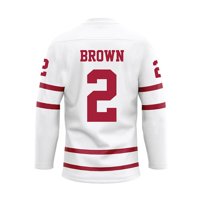 Alabama - NCAA Football : Zabien Brown - White Hockey Jersey